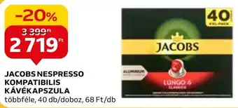 Auchan JACOBS NESPRESSO KOMPATIBILIS KÁVÉKAPSZULA ajánlat