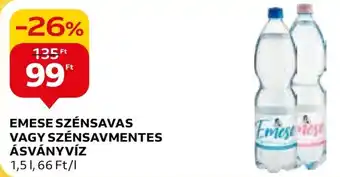EMESE SZÉNSAVAS VAGY SZÉNSAVMENTES ÁSVÁNYVÍZ 1,5l