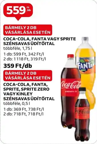 Auchan COCA-COLA, FANTA VAGY SPRITE SZÉNSAVAS ÜDÍTŐITAL 1,75l ajánlat