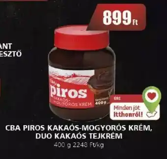 CBA PIROS KAKAÓS-MOGYORÓS KRÉM, DUO KAKAÓS TEJKRÉM 400 g