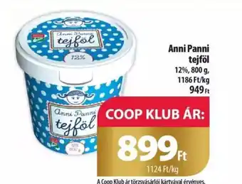 Coop Anni Panni tejföl 800g ajánlat