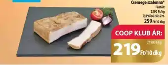 Coop Csemege szalonna 10dkg ajánlat