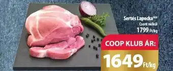 Coop Sertés Lapocka 1kg ajánlat