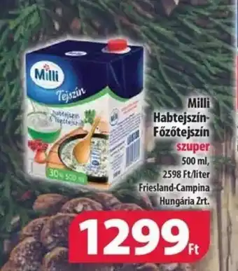 Coop Milli Habtejszín Főzőtejszín 500ml ajánlat