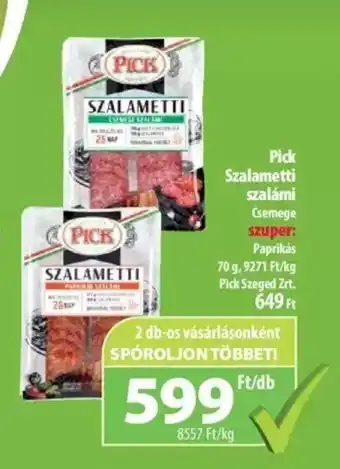 Coop Pick Szalametti szalámi 70g ajánlat