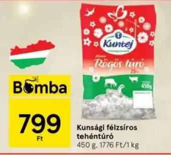 Tesco Kunsági félzsíros tehéntúró 450 g ajánlat
