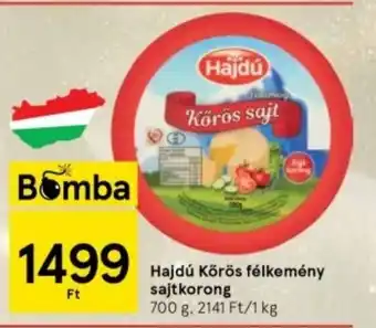 Tesco Hajdú Körös félkemény sajtkorong 700 g ajánlat