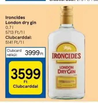 Tesco Ironcides London dry gin 0,7 l ajánlat