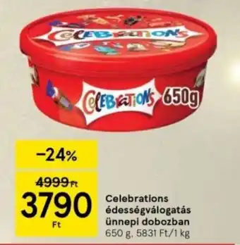 Tesco Celebrations édességválogatás ünnepi dobozban 650 g ajánlat