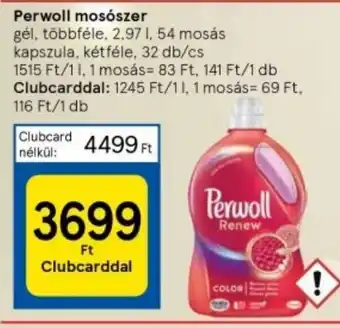 Tesco Perwoll mosószer 2,97 l / 32 db ajánlat