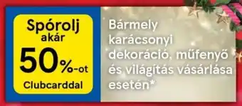 Tesco Bármely karácsonyi dekoráció, müfenyő vásárlása esetén ajánlat