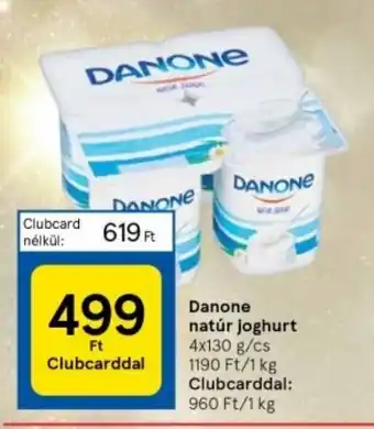 Tesco Danone natúr joghurt 4 x 130 g ajánlat