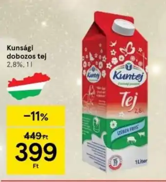 Tesco Kunsági dobozos tej 1 l ajánlat
