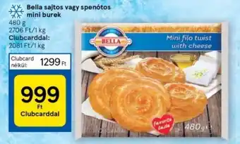Tesco Bella sajtos vagy spenótos mini burek 480 g ajánlat