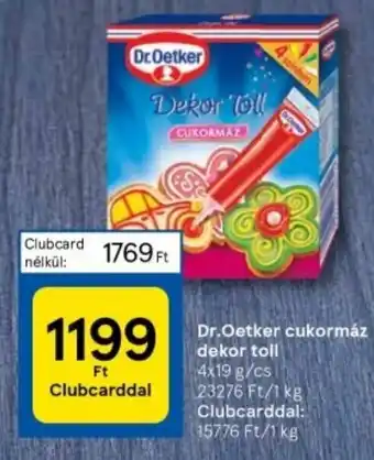 Tesco Dr.Oetker cukormáz dekor toll 4 x 19 g ajánlat