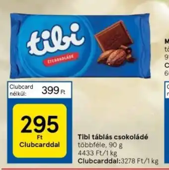 Tesco Tibi táblás csokoládé 90 g ajánlat