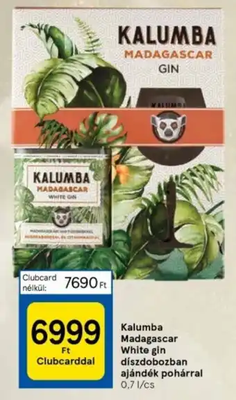 Tesco Kalumba Madagascar White gin díszdobozban pohárral 0,7 l ajánlat