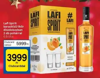 Tesco Lafi Spirit barackízü likör díszdobozban 2 db pohárral 0,5 l ajánlat