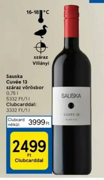 Tesco Sauska Cuvée 13 száraz vörösbor 0,75 l ajánlat