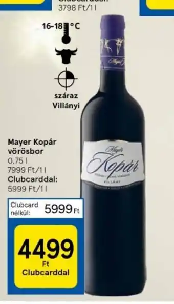 Mayer Kopár vörösbor 0,75 l