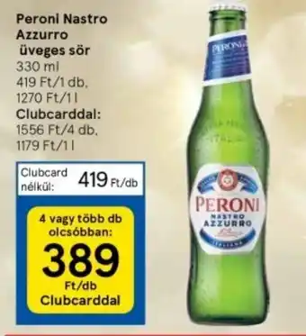 Tesco Peroni Nastro Azzurro üveges sör 330 ml ajánlat