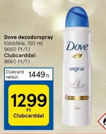 Tesco Dove dezodorspray 150 ml ajánlat