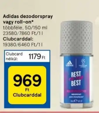 Tesco Adidas dezodorspray vagy roll-on 50 / 150 ml ajánlat
