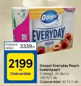 Tesco Ooops Everyday Peach toalettpapír ajánlat