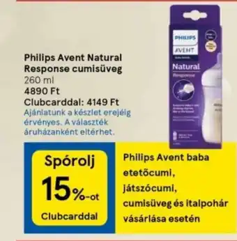 Tesco Philips Avent Natural Response cumisüveg 260 ml ajánlat