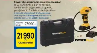Tesco Powerplus akkumulátoros kompresszor ajánlat