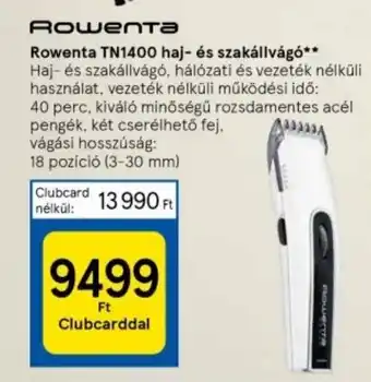 Tesco Rowenta TN1400 haj és szakállvágó ajánlat