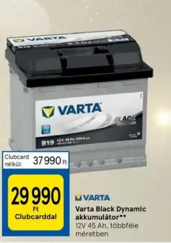 Tesco Varta Black Dynamic akkumulátor ajánlat