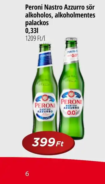 Real Peroni Nastro Azzurro sör alkoholos, alkoholmentes palackos 0,33l ajánlat