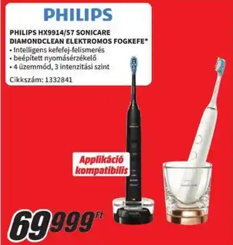 Media Markt PHILIPS HX9914/57 SONICARE DIAMONDCLEAN ELEKTROMOS FOGKEFE ajánlat