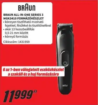 BRAUN ALL-IN-ONE SERIES 3 MGK3410 FORMÁZÓKÉSZLET