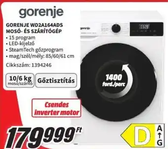Media Markt GORENJE WD2A164ADS MOSÓ- ÉS SZÁRÍTÓGÉP ajánlat