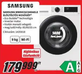Media Markt SAMSUNG WW90CGC04DAELE ELÖLTÖLTŐS MOSÓGÉP ajánlat