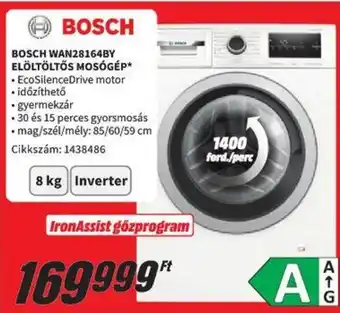Media Markt BOSCH WAN28164BY ELÖLTÖLTŐS MOSÓGÉP ajánlat
