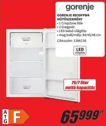 Media Markt GORENJE RB39FPW4 HŰTŐSZEKRÉNY ajánlat
