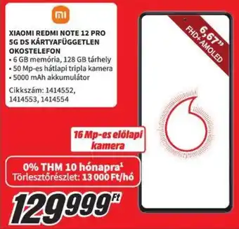 XIAOMI REDMI NOTE 12 PRO 5G DS KÁRTYAFÜGGETLEN OKOSTELEFON