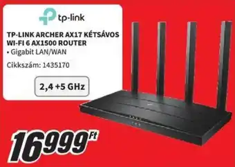 TP-LINK ARCHER AX17 KÉTSÁVOS WI-FI 6 AX1500 ROUTER