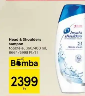 Tesco Head Shoulders sampon 400ml ajánlat