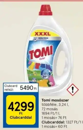 Tesco Tomi mosószer 3,24l ajánlat