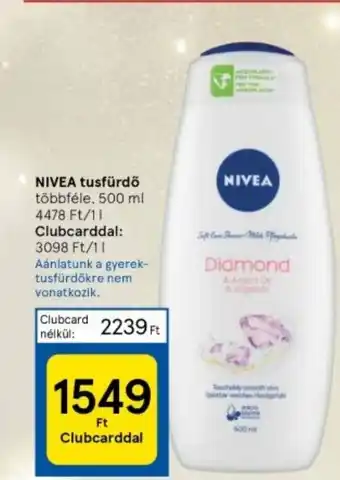 Tesco NIVEA tusfürdő 500 ml ajánlat