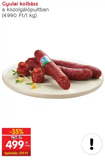 Spar Gyulai kolbász 10 dkg ajánlat