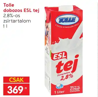Spar Tolle dobozos ESL tej 1 l ajánlat