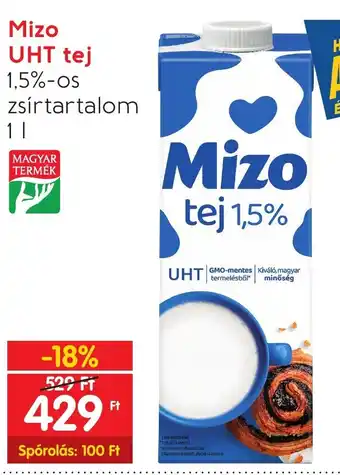 Spar Mizo UHT tej 1 l ajánlat