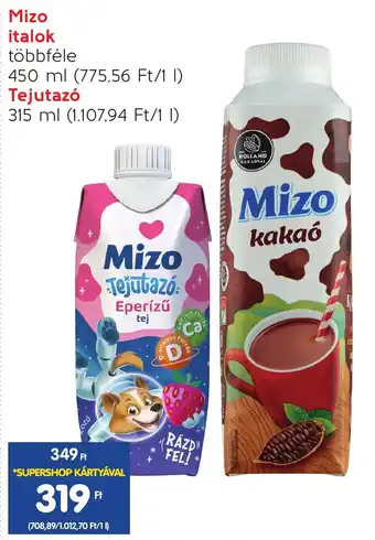 Spar Mizo italok stb. 450 / 315 ml ajánlat