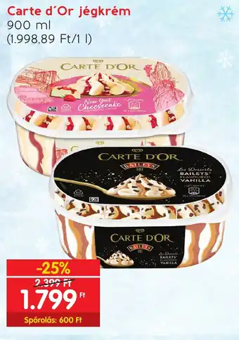 Spar Carte d'Or jégkrém 900 ml ajánlat