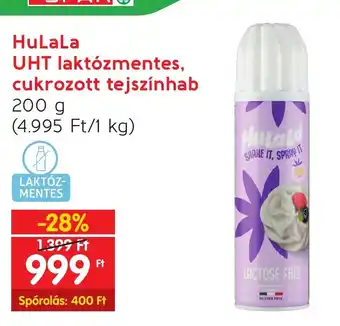 HuLaLa UHT laktózmentes, cukrozott tejszínhab 200 g